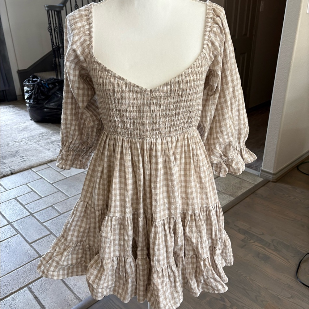 Elegant Cream Asymmetrical Dress